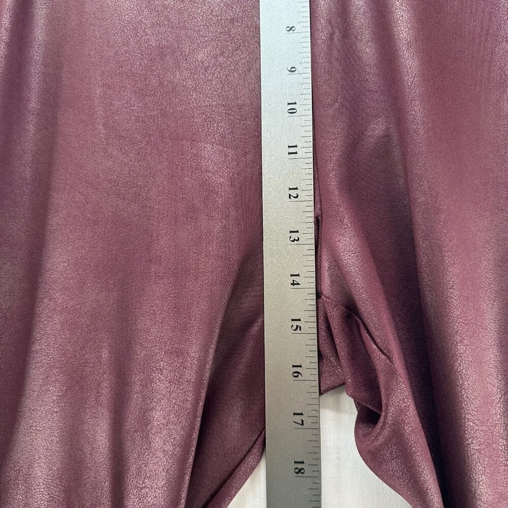 Simply Vera Vera Wang Faux Leather High Rise Leggings Size 2X Stretch Coated Red - Picture 6 of 8